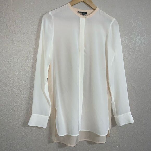 Vince color block silk button down shirt size 4 - Picture 2 of 10